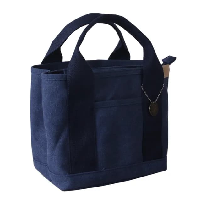 【米蘭精品】現貨+預購 手提包帆布托特包(多隔層好收納休閒純色女包包母親節情人節生日禮物5色74cr16)