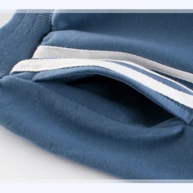 【橘魔法】三線條拼接毛圈棉運動褲(男童 長褲 棉褲 縮口褲 褲子 童裝 兒童)