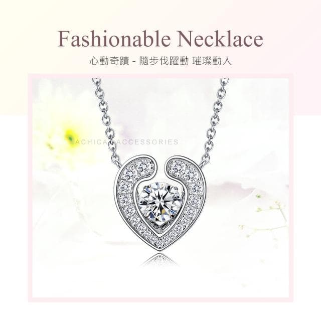 【AchiCat】純銀項鍊耳環套組．跳舞石(送女友．新年禮物．生日禮物)