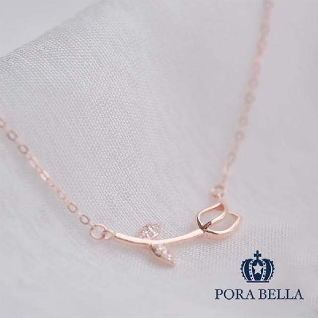 【Porabella】925純銀花朵項鍊 小眾設計款ins風 情人節禮物 生日禮物 玫瑰花項鍊 Necklace