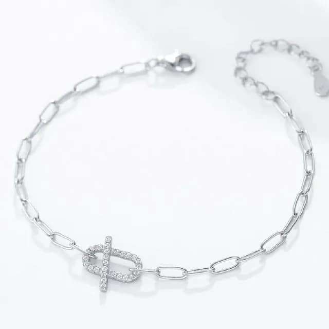 【Porabella】925純銀鋯石滿鑽小豬鼻子手鍊手環 甜美可愛 告白禮物 情人節禮物 送女友 銀飾 Bracelet