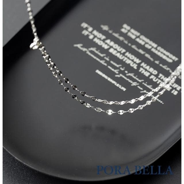 【Porabella】925純銀小鋯石雙鍊項鍊 小眾設計款ins風 情人節禮物 生日禮物  Necklace