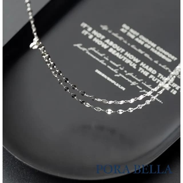 【Porabella】925純銀小鋯石雙鍊項鍊 小眾設計款ins風 情人節禮物 生日禮物  Necklace