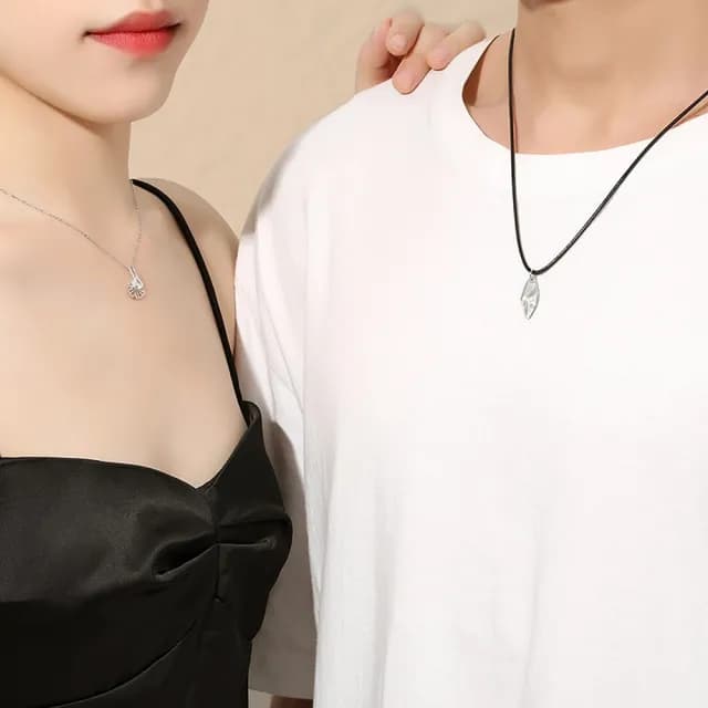 【米蘭精品】現貨+預購 925純銀項鍊情侶對鍊(三生有幸銀杏葉子生日聖誕節交換禮物74cj3)