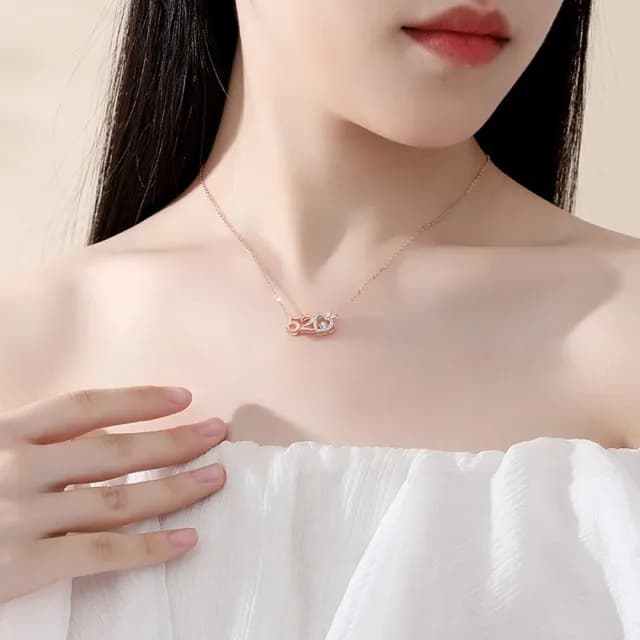 【米蘭精品】現貨+預購 925純銀項鍊鋯石吊墜(心動520跳動的心生日聖誕節交換禮物女飾品2色74cj16)