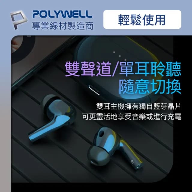 【POLYWELL】無線藍牙主動式降噪耳機 PW-50
