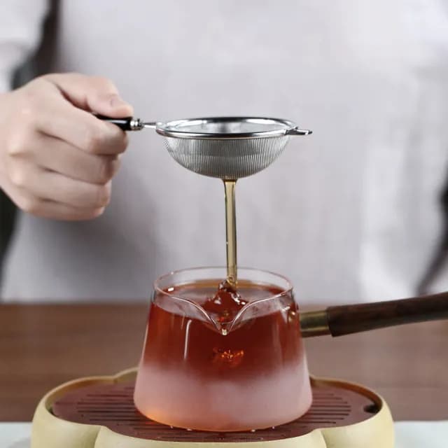 【PUSH!】品茗喝茶具日式不銹鋼茶漏器茶濾配底座茶道配件(茶漏套裝組大號T15)