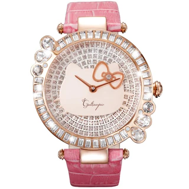 【Galtiscopio 迦堤】夢幻旋轉 Im Hello Kitty 水晶腕錶 雙11 特惠 推薦(MGKYRGS001PLS)