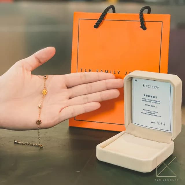 【TLH】雙11 開運紅繩編織手鍊黃金吊墜純金999多選 0.03錢±0.01