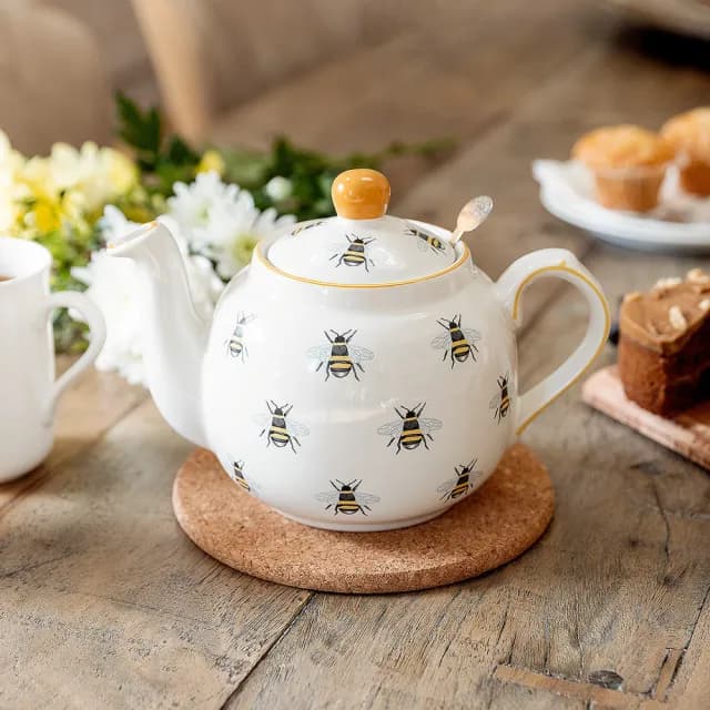 【LondonPottery】Farmhouse石陶濾茶壺 蜜蜂900ml  / 泡茶 下午茶 茶具 88父親節禮物