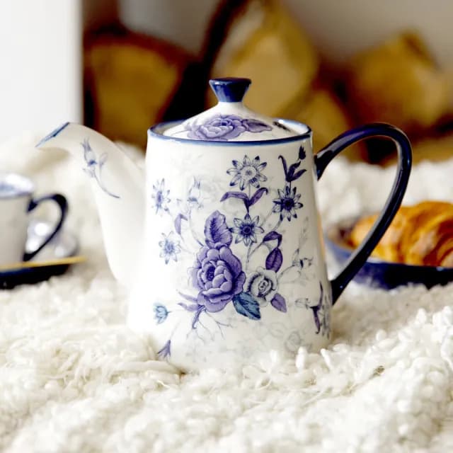 【LondonPottery】BlueRose陶製茶壺 900ml  / 泡茶 下午茶 茶具 88父親節禮物
