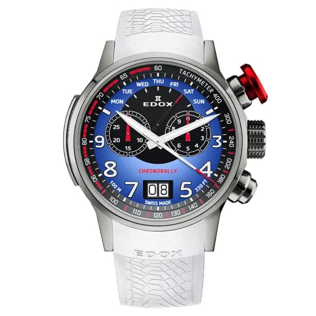【EDOX 伊度】限量賽車錶 BMW M MOTOSPORT  賽車計時石英錶/48mm 送禮 禮物 推薦(E38001.TINR.BUDN)