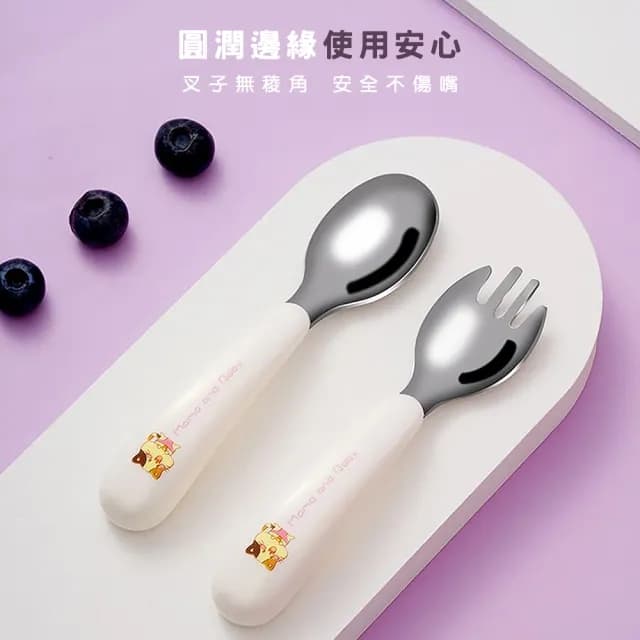 【璞澤家居】304不鏽鋼 兒童隨身餐具組 叉子 湯匙 環保餐具(附贈收納盒)