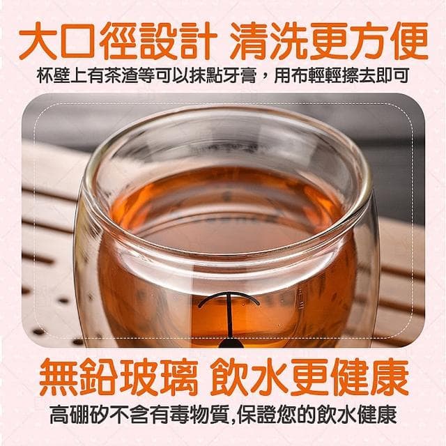 【典贊創意】吐舌熊雙層玻璃杯(吐舌熊雙層玻璃杯生日禮物水杯玻璃杯保溫杯交換禮物保冰隔熱)