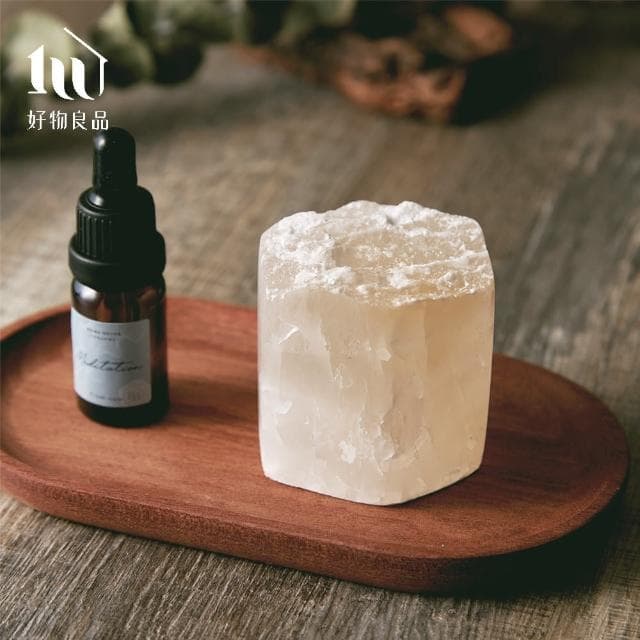 【好物良品】木質托盤款_天然晶石精油擴香石香氛禮盒(無火香薰石 辦公桌裝飾品 開運擺件 聖誕節交換禮物)