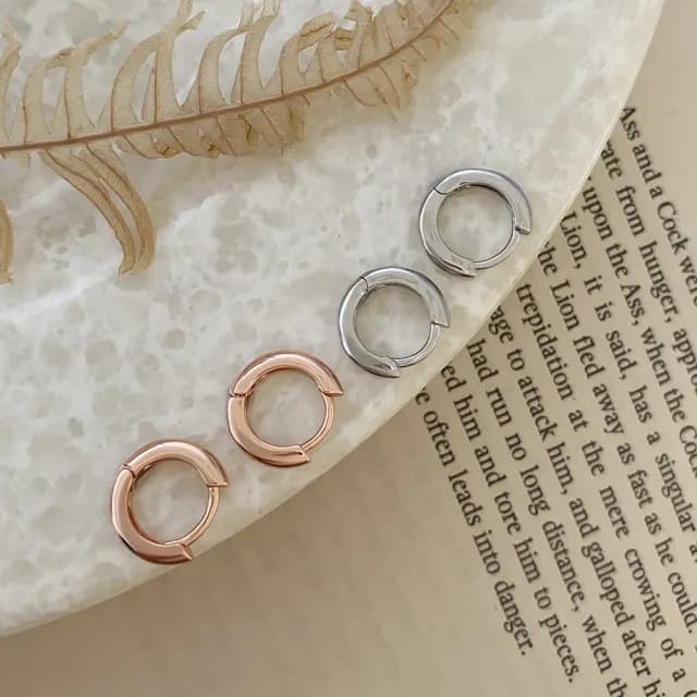 【UME.Acce】父親節禮物 韓劇同款/7mm小圈純銀耳環(S925純銀 抗敏耳環 純銀耳環 圓圈耳環 耳扣耳環 韓劇同