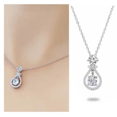 【Vividventure 亞帝芬奇】買一送一 GIA 80分 DVVS2+DVS2 雙主石 鑽石 項鍊 自信時尚(18K金台+14K金鍊)