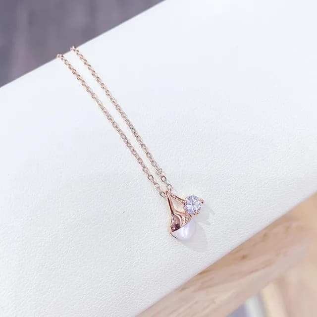 【Umi】韓式東大門簡約奢華時尚優雅百搭銀項鍊(閃耀貓眼石櫻桃造型單鑽 韓劇 精緻情人節禮物)