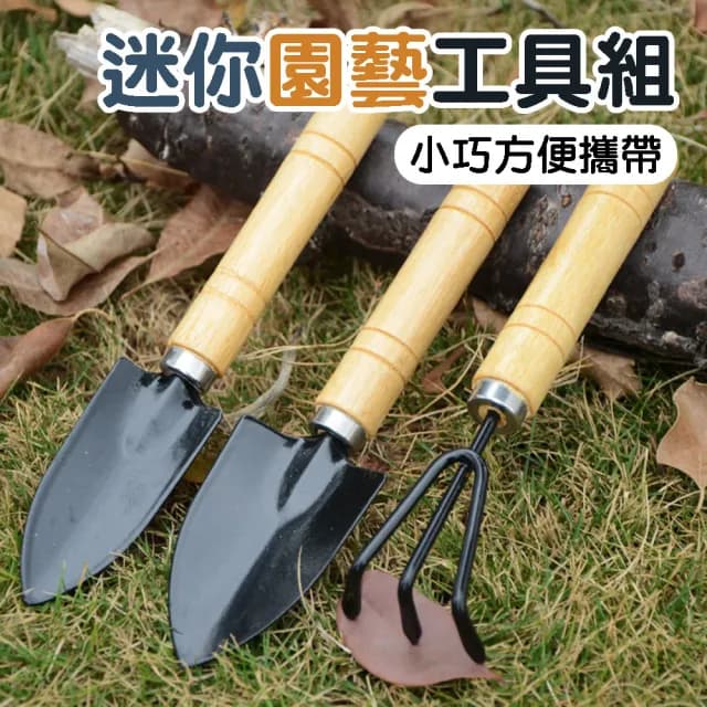 【BOBOLIFE】園藝三件組 粗柄款(辦公室園藝 多肉植物 植栽工具組 園藝組)