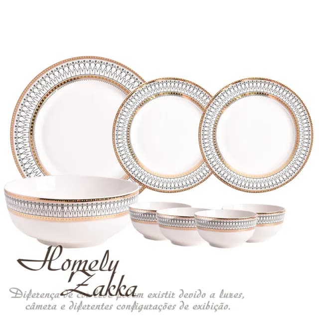 【Homely Zakka】歐式復古描金陶瓷餐盤碗餐具_大圓湯碗20cm(湯盤 餐具 餐盤 盤子 器皿)