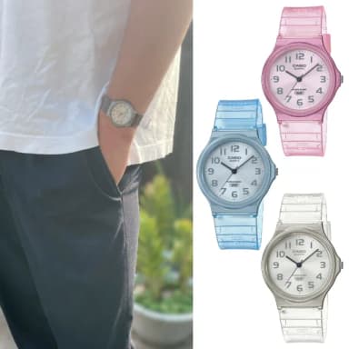 【CASIO 卡西歐】閃耀透明指針錶(MQ-24S)