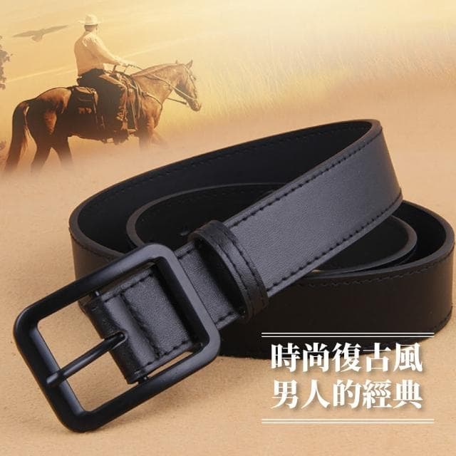 【型男必備】男士休閒百搭耐用皮帶(上班族 配件 商務 韓版復古 合金扣頭 腰帶  男友老公生日禮物)