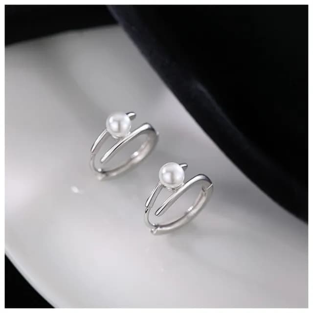 【HaNA 梨花】韓國女人味．雙層珍珠耳環(韓國 針式耳環 耳飾 耳圈 耳釘 耳扣 耳墜)