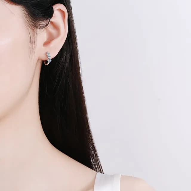 【巴黎精品】現貨+預購 莫桑鑽石耳環925純銀耳環耳針銀飾(0.192克拉女飾品生日情人節禮物v1ae57)