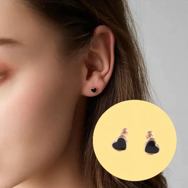 【A&R】韓版s925純銀迷你心形款轉珠耳環 兩色任選(鎖珠 螺絲耳扣 鎖式 情人節 生日禮物)