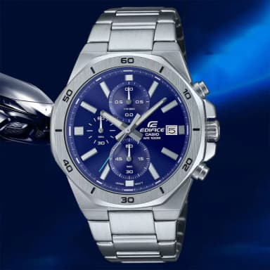 【CASIO 卡西歐】EDIFICE 八角運動三眼計時手錶 送禮 禮物 推薦(EFV-640D-2AV)