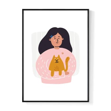 【菠蘿選畫所】喜歡喵星人 - 30x40cm(客廳 掛畫/療癒/小貓/文創/交換禮物/客廳 掛畫/房間佈置)