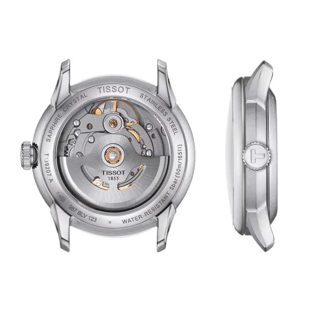 【TISSOT 天梭 官方授權】杜魯爾系列 80小時動力儲存機械腕錶-34mm/藍 情人節 禮物(T1392071104800)