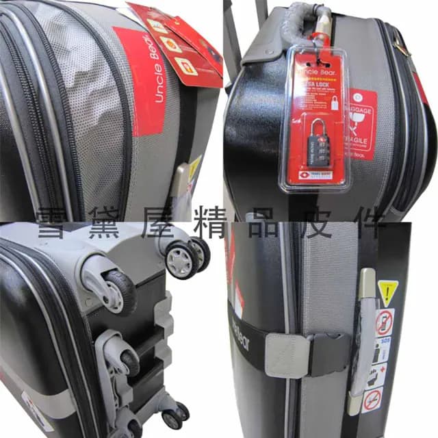 【SNOW.bagshop】熊熊叔叔貼紙25吋行李箱MIT製造三段鋁合金拉桿附活動國際海關鎖固定保護