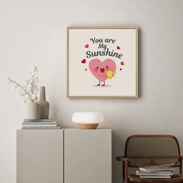 【菠蘿選畫所】You are My Sunshine-25x25cm(可愛情人節掛畫/送禮佈置/情人節禮物)