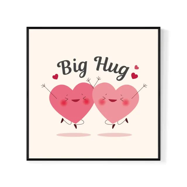 【菠蘿選畫所】Big Hug-25x25cm(可愛情人節插畫/情人節禮物)
