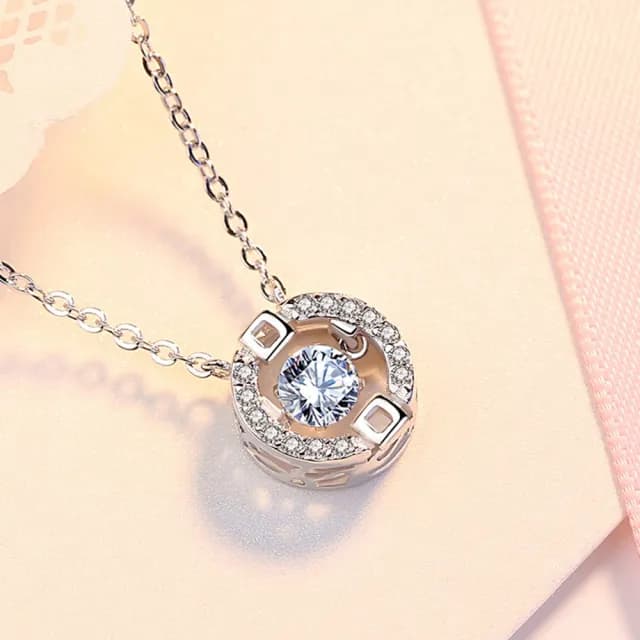 【巴黎精品】現貨+預購 925純銀項鍊鋯石吊墜(跳動的心靈動生日情人節禮物女飾品v1ar92)