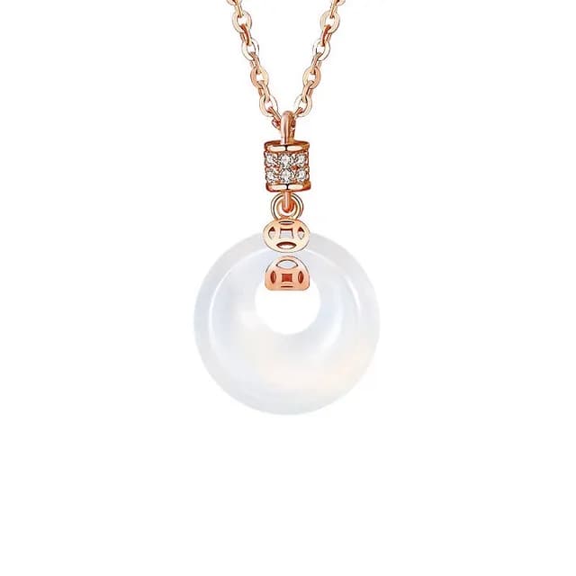 【巴黎精品】現貨+預購 925純銀項鍊和闐玉吊墜(平安扣錢幣鋯石生日情人節禮物女飾品v1ar80)