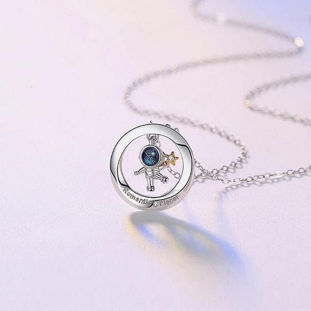 【巴黎精品】現貨+預購 925純銀項鍊情侶對鍊(月光石摘星摘月生日情人節禮物男女飾品2款v1ar62)