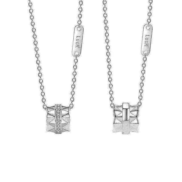 【巴黎精品】現貨+預購 925純銀項鍊情侶對鍊(時來運轉鋯石生日情人節禮物男女飾品2款v1ar72)