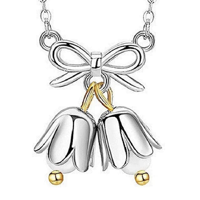 【巴黎精品】現貨+預購 925純銀項鍊鈴蘭花吊墜(蝴蝶結風鈴鎖生日情人節禮物女飾品v1ar18)