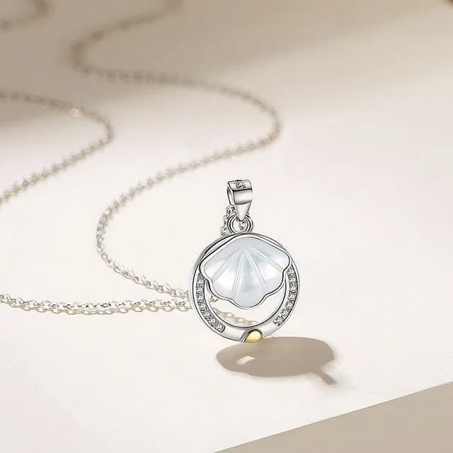 【巴黎精品】現貨+預購 925純銀項鍊情侶對鍊(今生有你鯨魚貝殼生日情人節禮物男女飾品2款v1ar37)