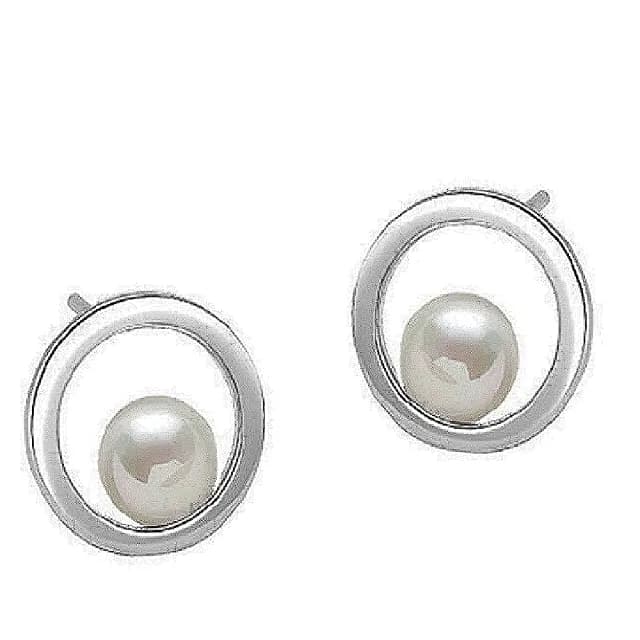 【巴黎精品】現貨秒發 珍珠耳環925純銀耳針(圓形白貝母百搭生日情人節禮物女飾品v1ar117)