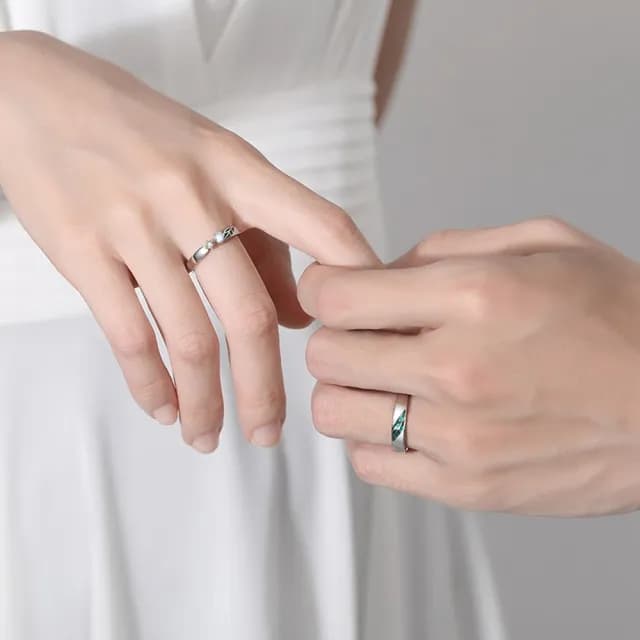 【巴黎精品】現貨+預購 925純銀戒指情侶對戒(月光石情竇初開生日情人節禮物男女飾品2款v1ar10)