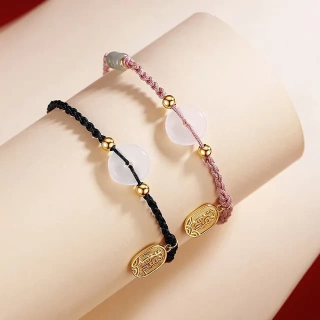 【巴黎精品】現貨秒發 925純銀手鍊情侶手繩(平安扣招財手編生日情人節禮物男女飾品2款v1ar7)