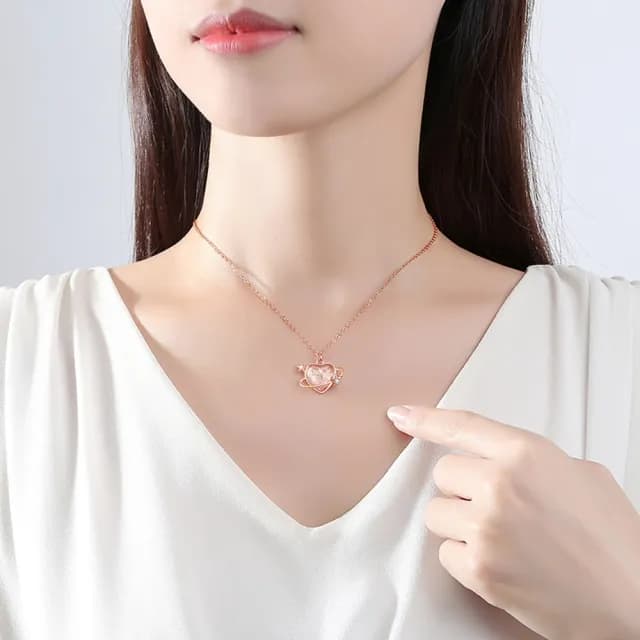 【巴黎精品】現貨+預購 925純銀項鍊琉璃吊墜(星星鋯石愛心生日情人節禮物女飾品v1ar52)