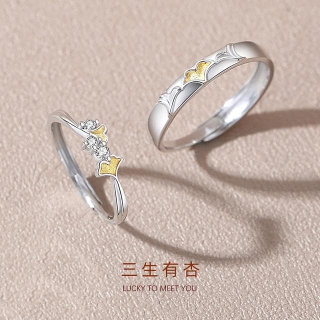 【巴黎精品】現貨+預購 925純銀戒指情侶對戒(銀杏葉鋯石開口戒生日情人節禮物男女飾品2款v1ar40)