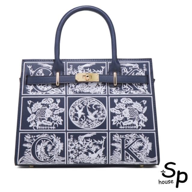 【Sp house】母親節禮物 優雅女仕刺繡單肩斜背手拿女用包(3色可選)