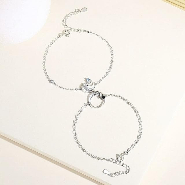 【米蘭精品】現貨+預購 925純銀手鍊情侶對鍊(精緻水鑽波浪戒生日情人節聖誕節交換禮物男女飾品74dv12)