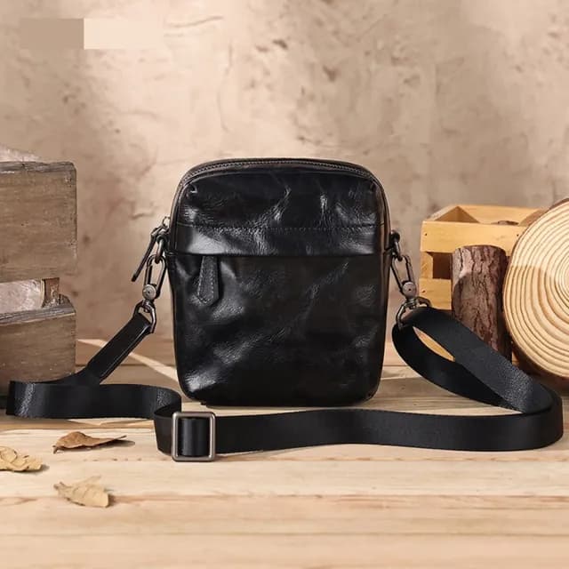 【巴黎精品】父親節禮物真牛皮側背包真皮革單肩背包托特包手提包隨身男包包(復古率性簡約牛皮男包包v1af45)