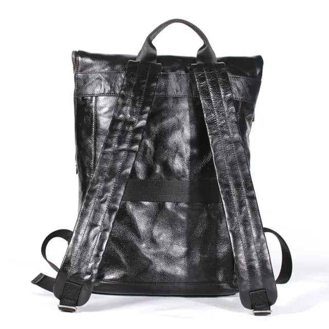 【巴黎精品】父親節禮物 真皮後背包雙肩包真皮革側背包隨身手提包(復古大容量休閒牛皮男包包a1bk60)